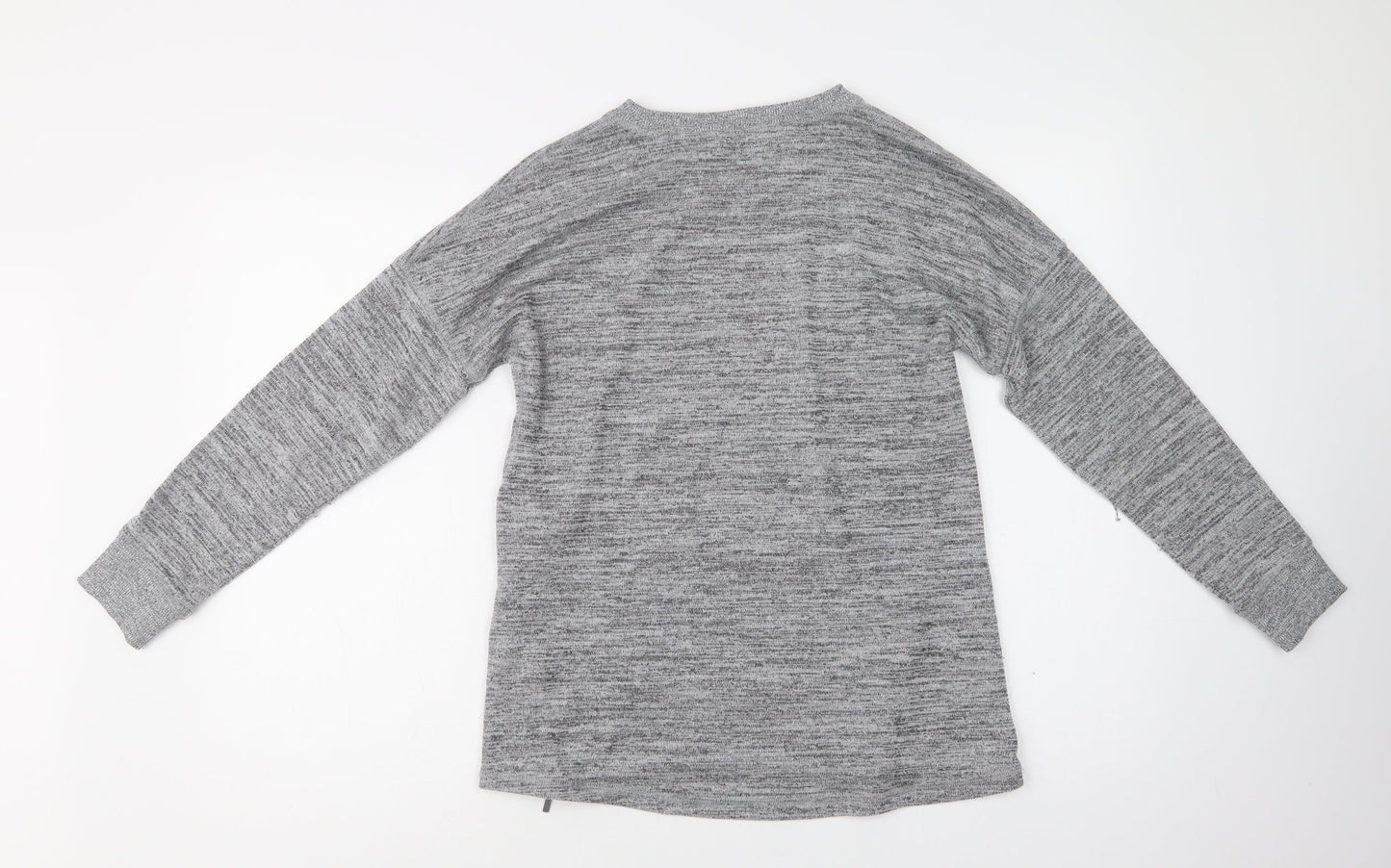Peacocks Womens Grey Crew Neck  Polyacrylate Fibre Pullover Jumper Size 10