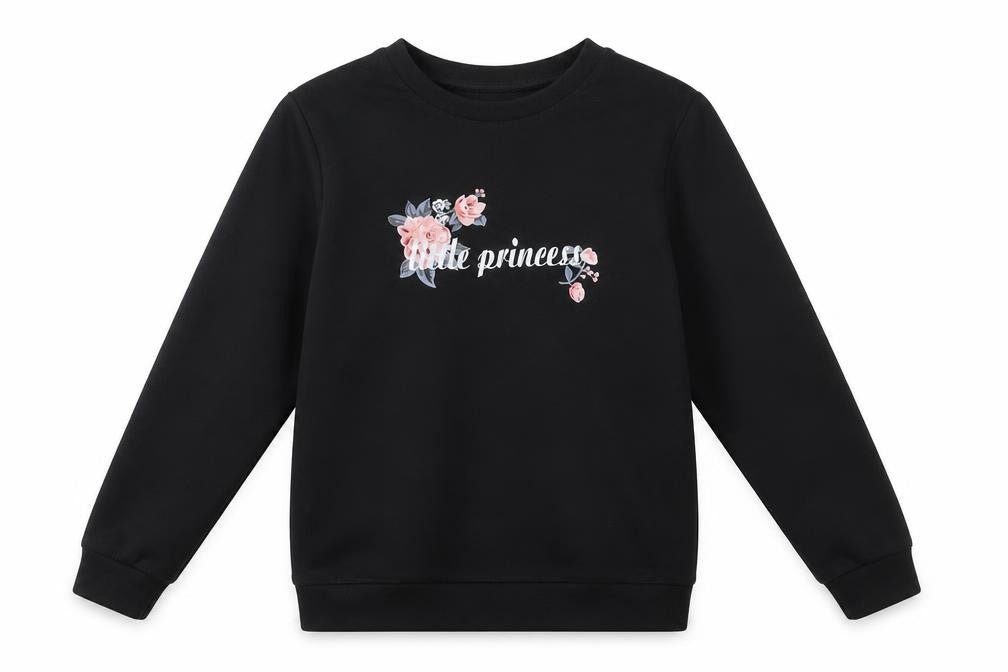 SheIn Girls Black  Cotton Pullover Sweatshirt Size 14-15 Years