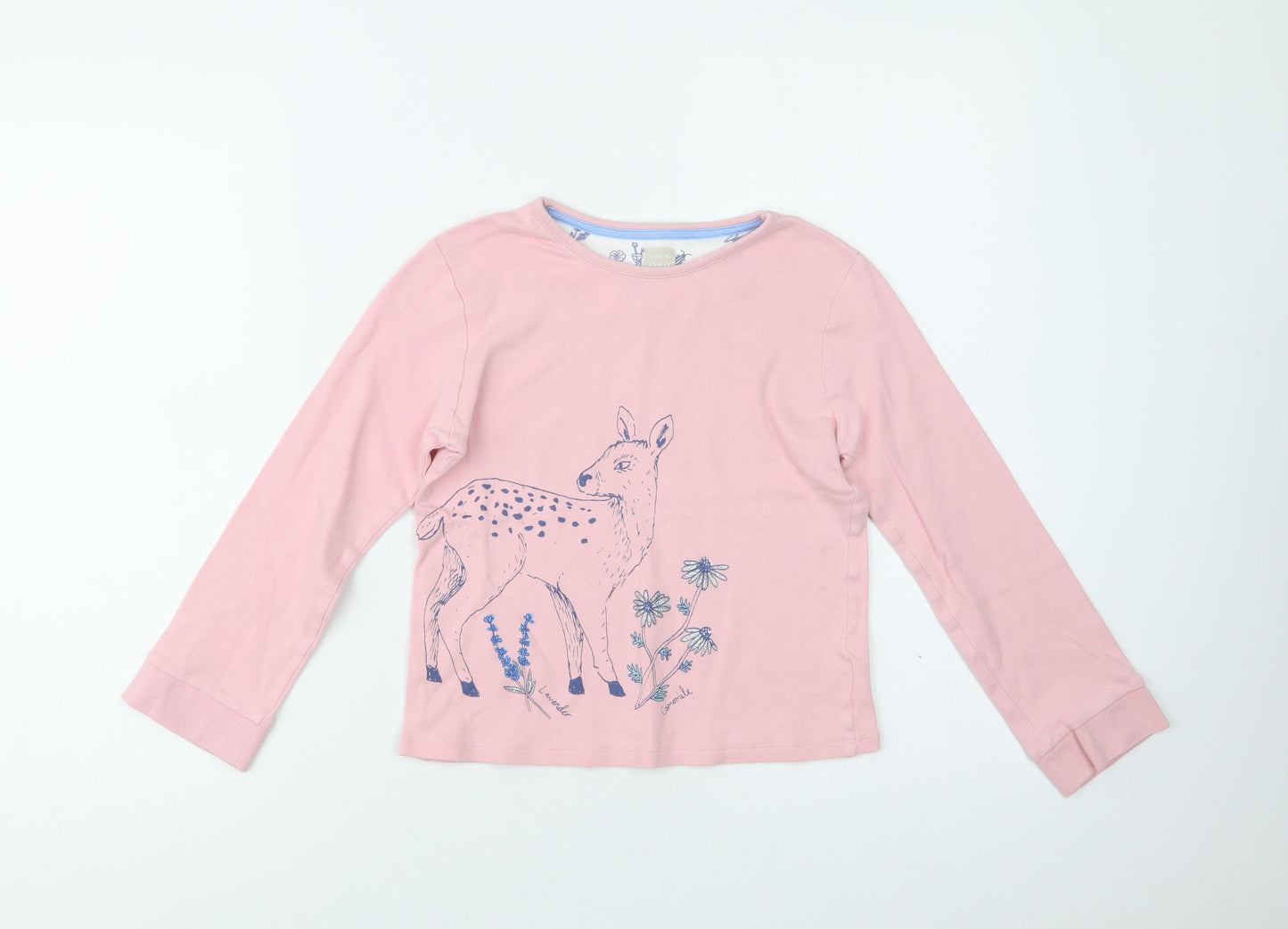 John Lewis Girls Pink  Cotton Basic Blouse Size 9 Years Crew Neck