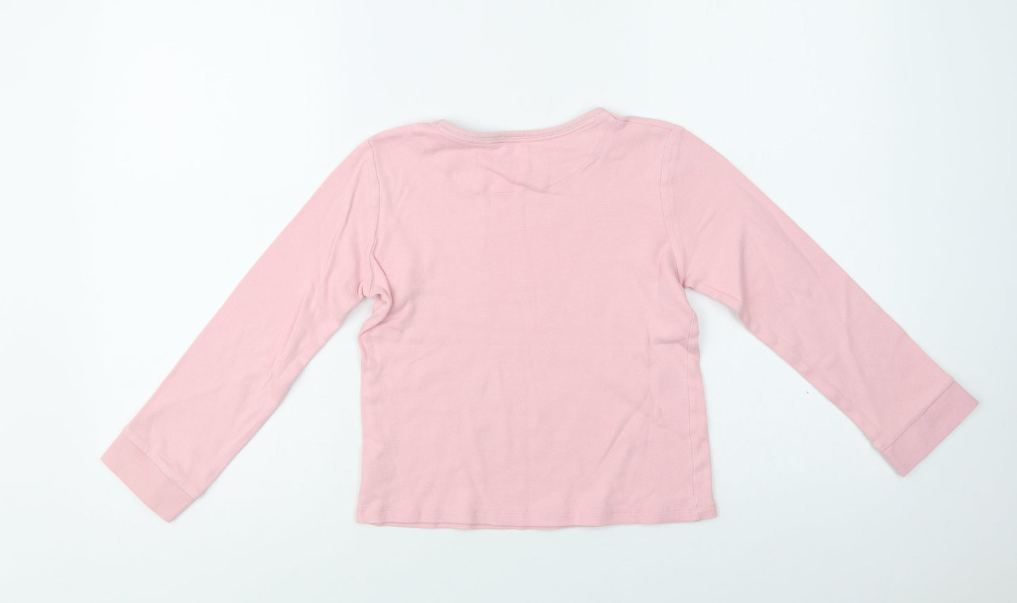 John Lewis Girls Pink  Cotton Basic Blouse Size 9 Years Crew Neck