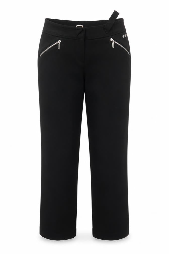 Eva & Claudi Womens Black  Polyester Dress Pants Trousers Size 30 L29 in Regular Hook & Loop