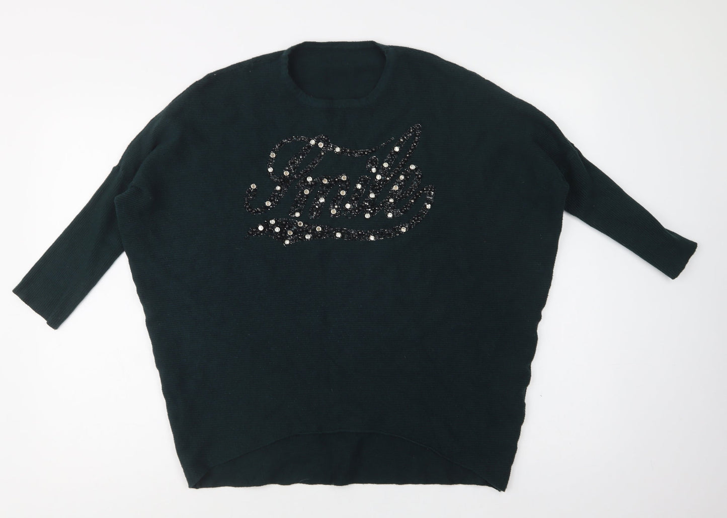 Preworn Womens Green Crew Neck  Viscose Pullover Jumper Size L