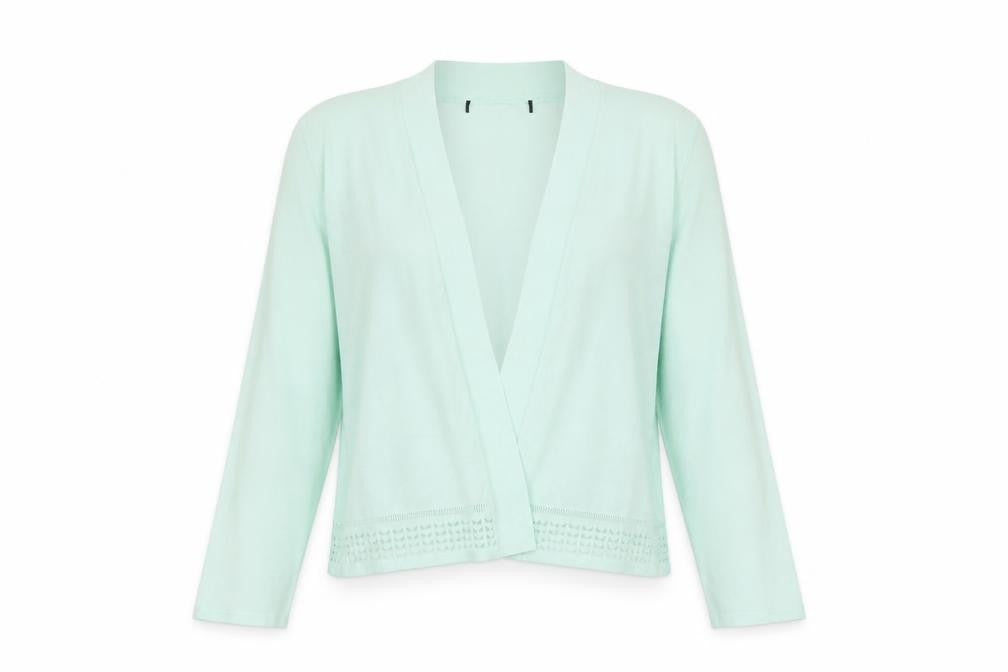 Marks & Spencer Womens Green V-Neck  Viscose Cardigan Jumper Size 14