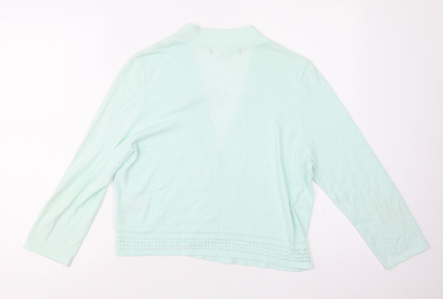 M&S Womens Green V-Neck  Viscose Cardigan Jumper Size 14