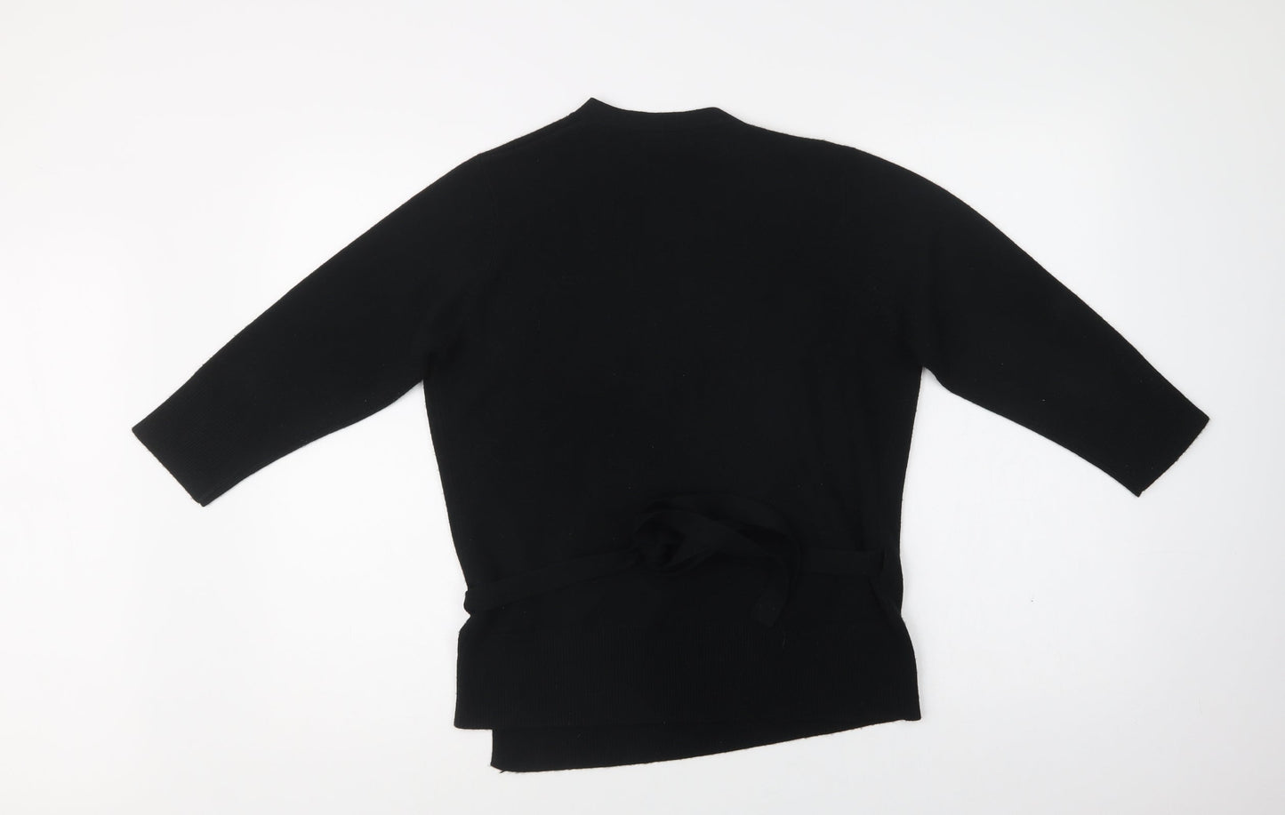 Debenhams Womens Black V-Neck  Acrylic Wrap Jumper Size 16