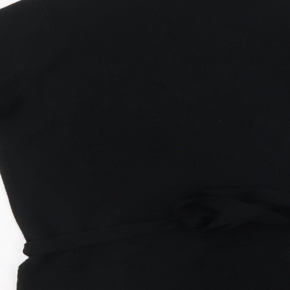 Debenhams Womens Black V-Neck  Acrylic Wrap Jumper Size 16