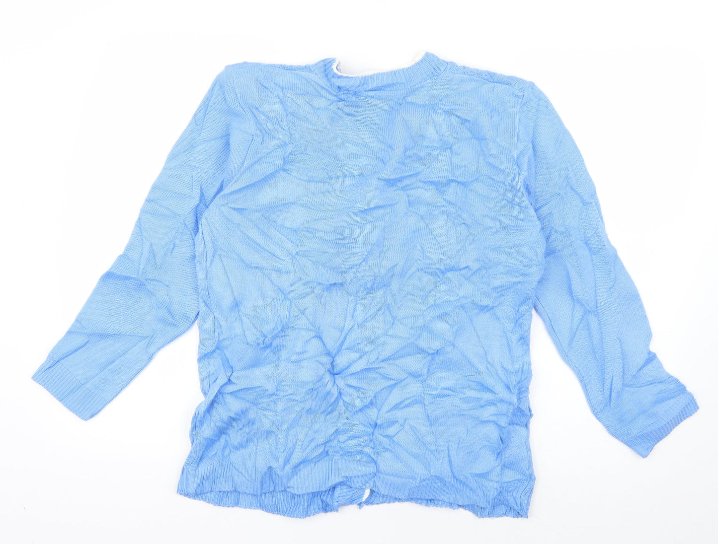 Preworn Womens Blue V-Neck  Acrylic Cardigan Jumper Size M