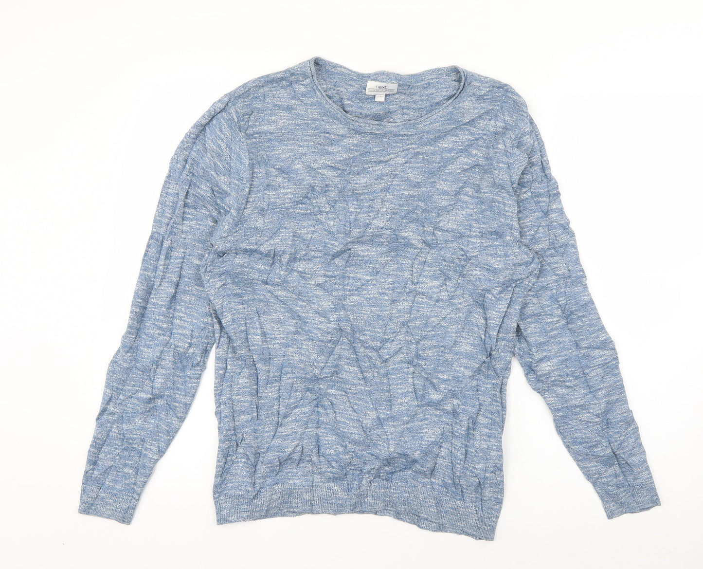 NEXT Womens Blue Boat Neck  Cotton Pullover Jumper Size S