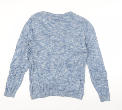 Preloved NEXT Womens Blue Boat Neck  Cotton Pullover Jumper Size S - Back