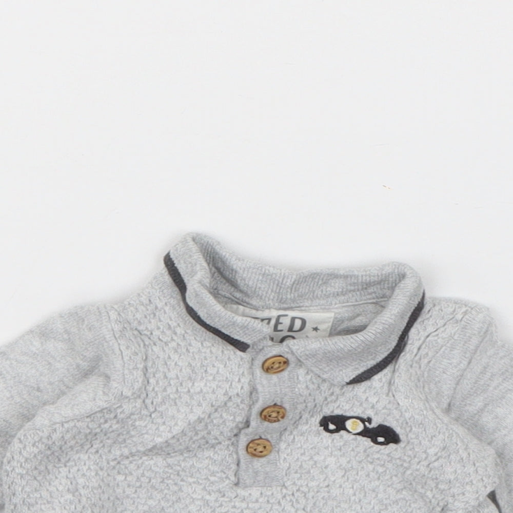 F&F Boys Grey  Cotton Pullover Jumper Size 0-3 Months  Pullover