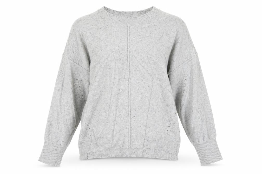 Topshop Womens Grey Round Neck  Acrylic Pullover Jumper Size 14