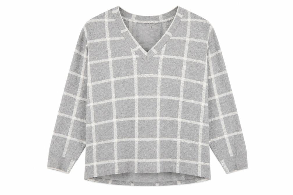 River Island Womens Grey Check Polyester Pullover Sweatshirt Size 12  Pullover