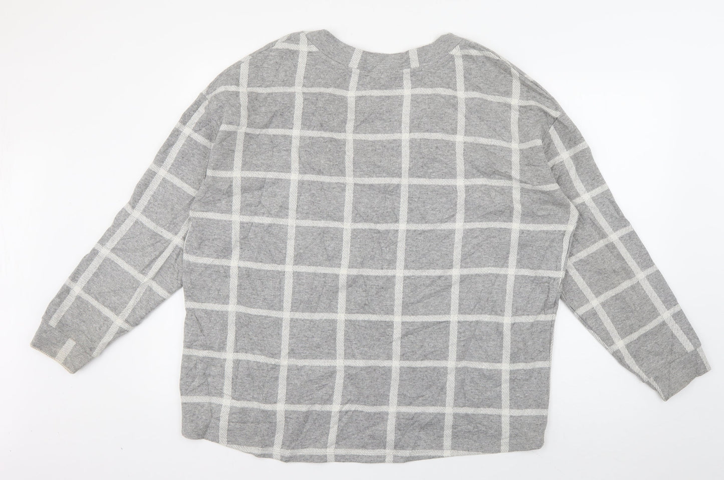 River Island Womens Grey Check Polyester Pullover Sweatshirt Size 12  Pullover
