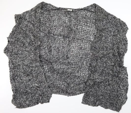 JUNAROSE Womens Grey V-Neck  Acrylic Cardigan Jumper Size S