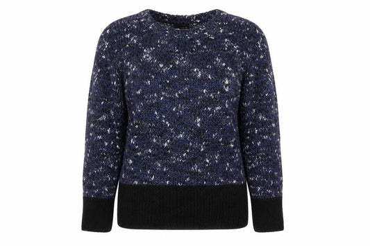 Mango Womens Blue Round Neck  Acrylic Pullover Jumper Size S
