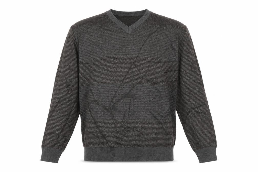 Marks & Spencer Mens Grey Crew Neck Polka Dot Acrylic Pullover Jumper Size L