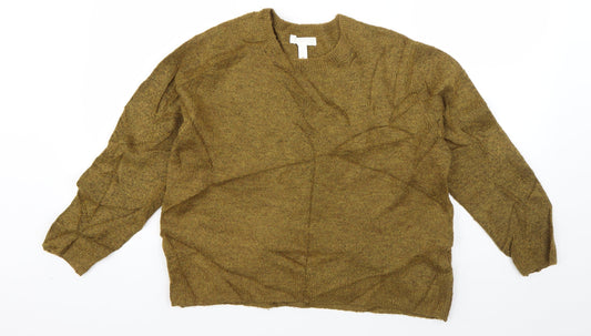 H&M Womens Green Round Neck  Acrylic Pullover Jumper Size XS