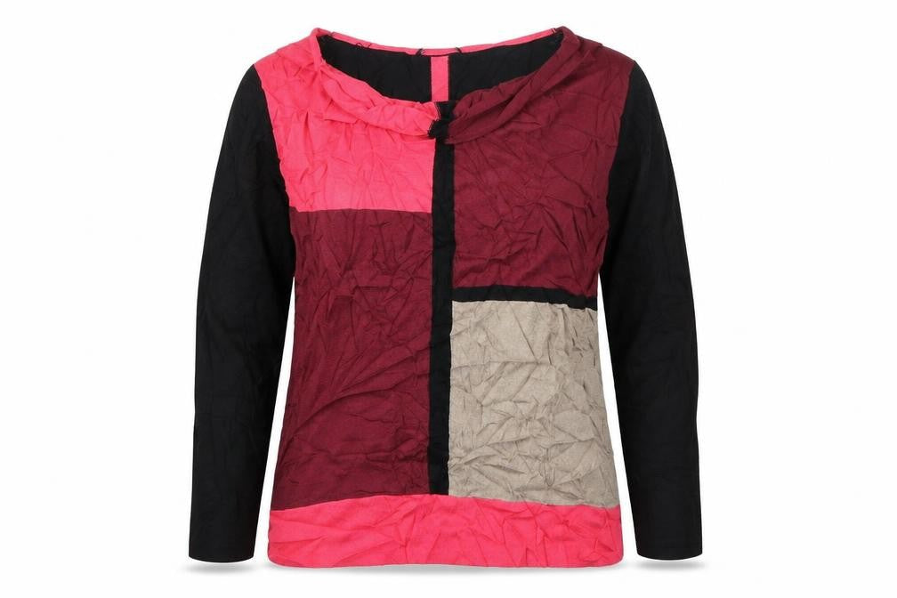 Comma Womens Multicoloured Round Neck Geometric Viscose Pullover Jumper Size 12