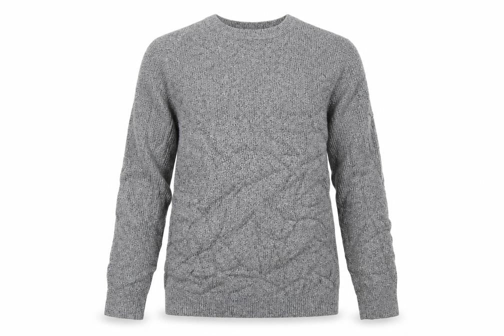 H&M Mens Grey Crew Neck  Acrylic Pullover Jumper Size S