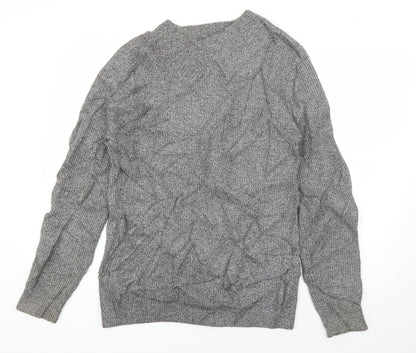 H&M Mens Grey Crew Neck  Acrylic Pullover Jumper Size S