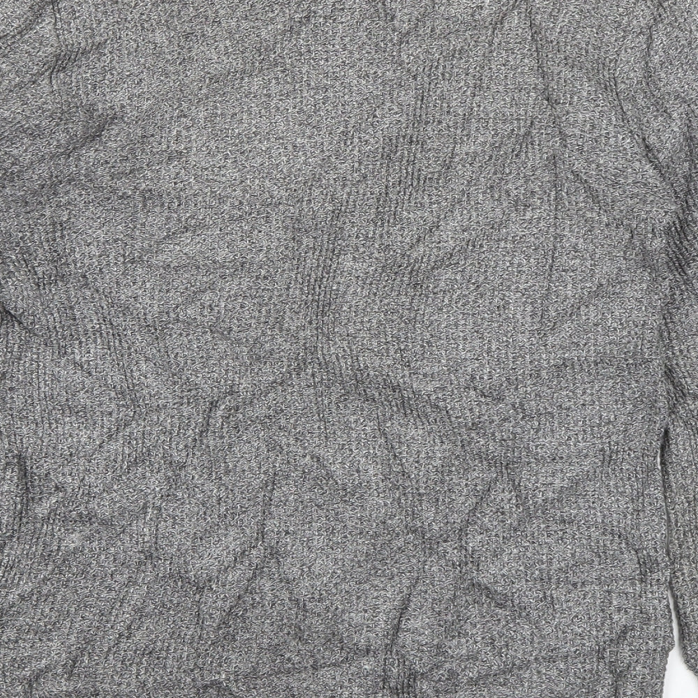 H&M Mens Grey Crew Neck  Acrylic Pullover Jumper Size S