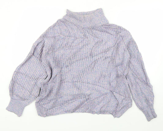 H&M Womens Blue Round Neck  Cotton Pullover Jumper Size S