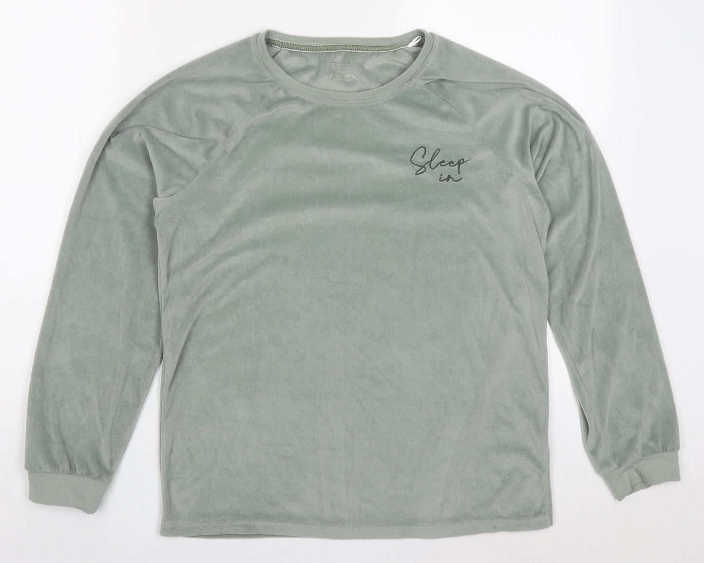 Primark Womens Green Solid Polyester Top Pyjama Top Size 6   - Sleep In