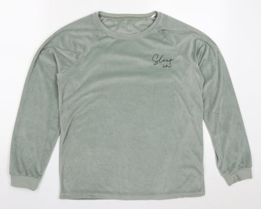 Primark Womens Green Solid Polyester Top Pyjama Top Size 6   - Sleep In