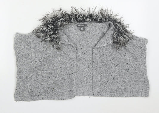 Primark Girls Grey Collared  Acrylic Cardigan Jumper Size 3-4 Years