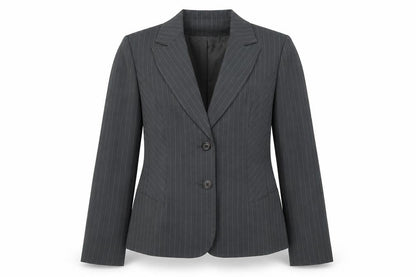 George Womens Grey Striped Polyester Jacket Suit Jacket Size 14