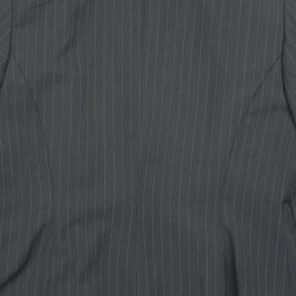 George Womens Grey Striped Polyester Jacket Suit Jacket Size 14