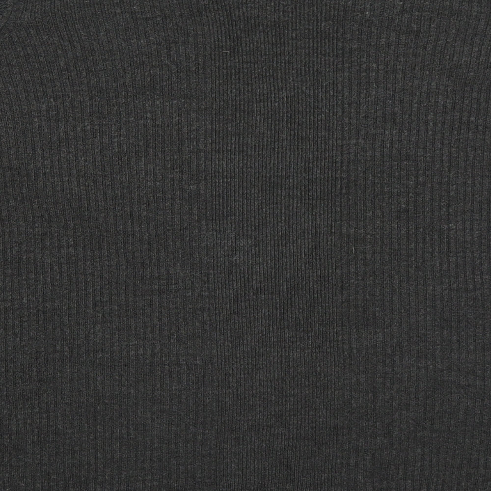 Marks and Spencer Womens Grey V-Neck  Acrylic Pullover Jumper Size 16