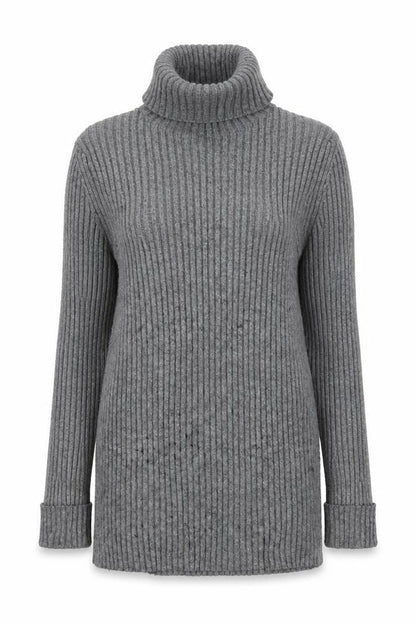 Just Be You Womens Grey Roll Neck  Viscose Pullover Jumper Size S