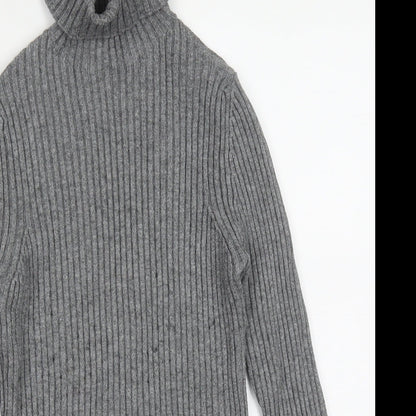 Just Be You Womens Grey Roll Neck  Viscose Pullover Jumper Size S
