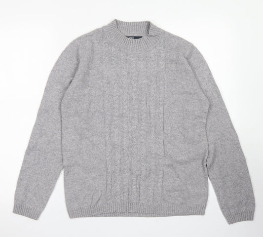 ISLE Womens Grey Crew Neck  Nylon Pullover Jumper Size S