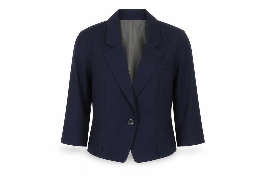 LUX. Womens Blue  Polyester Jacket Blazer Size S