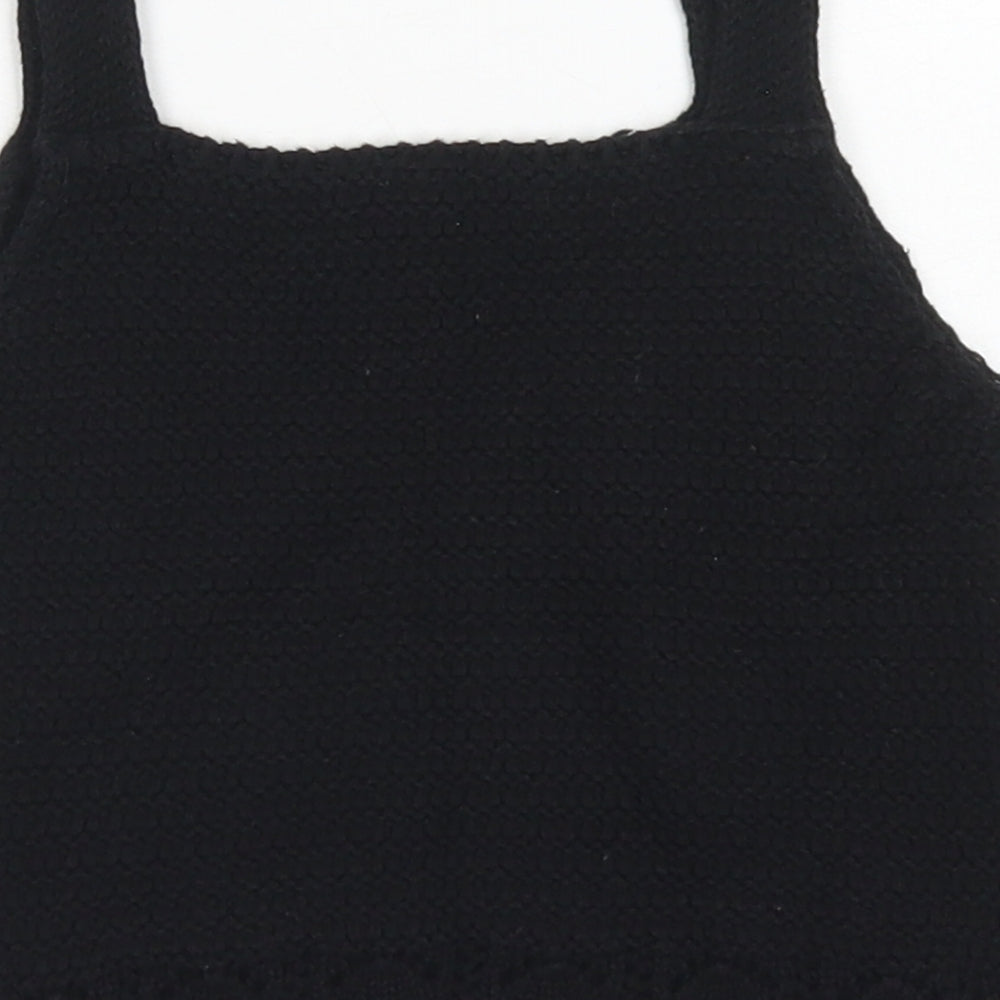 TU Girls Black  Cotton Cropped Tank Size 5 Years Square Neck