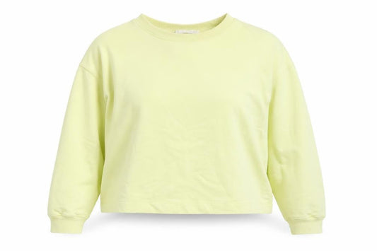 MNG Womens Yellow  Cotton Pullover Sweatshirt Size L   - Cropped