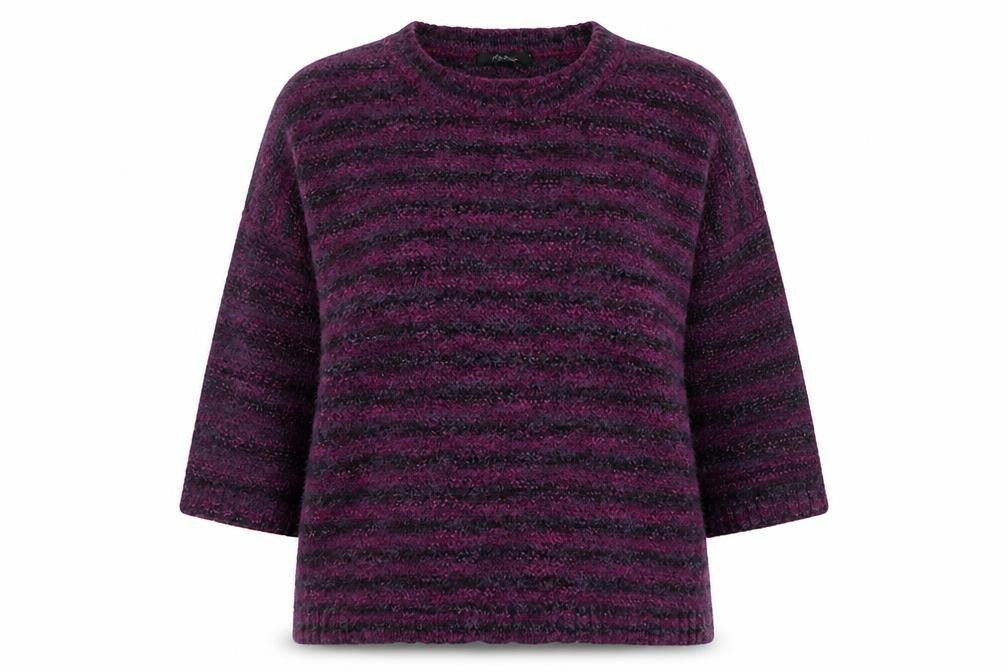 Bonmarché Womens Purple Crew Neck Acrylic Pullover Jumper Size L