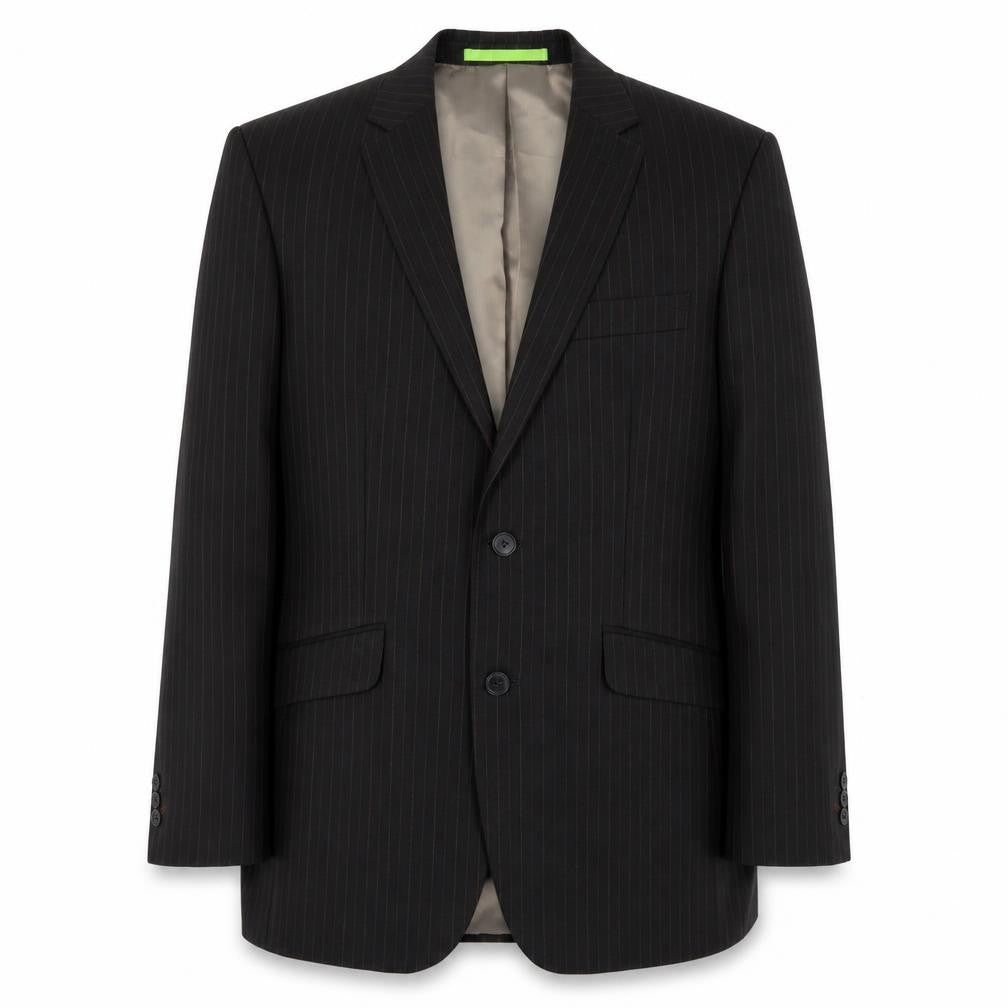 Limehaus Mens Black Striped Polyester Jacket Blazer Size 38