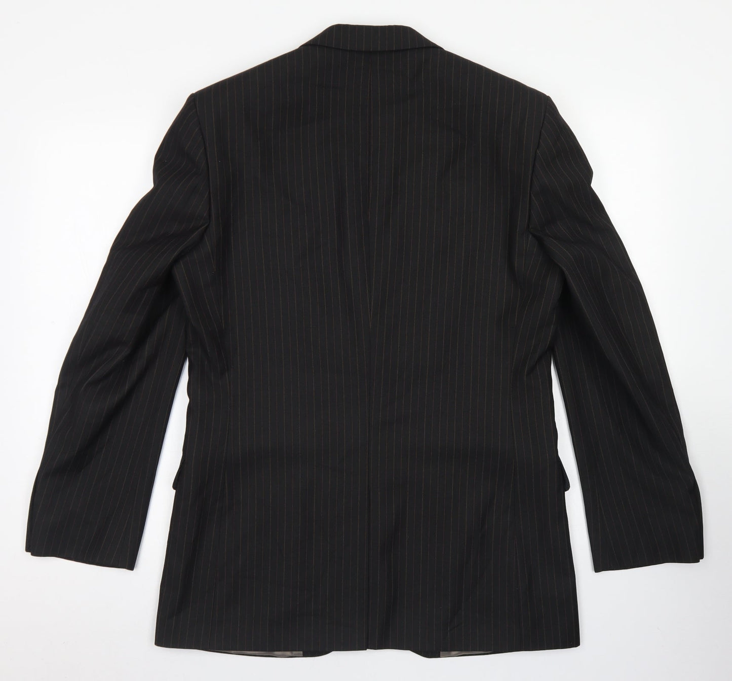 Limehaus Mens Black Striped Polyester Jacket Blazer Size 38