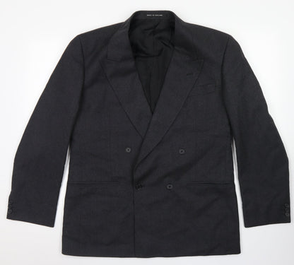 Pinstripe Mens Grey  Wool Jacket Blazer Size 42