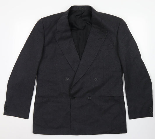 Pinstripe Mens Grey  Wool Jacket Blazer Size 42