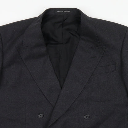 Pinstripe Mens Grey  Wool Jacket Blazer Size 42