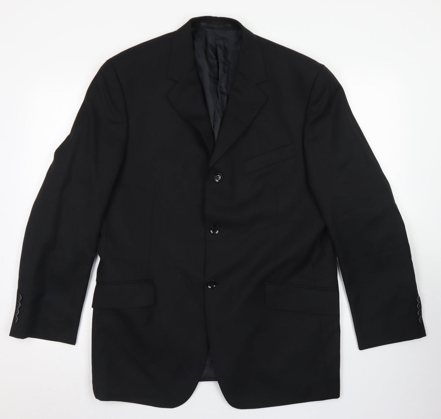 REMUS Mens Black  Polyester Jacket Blazer Size 42