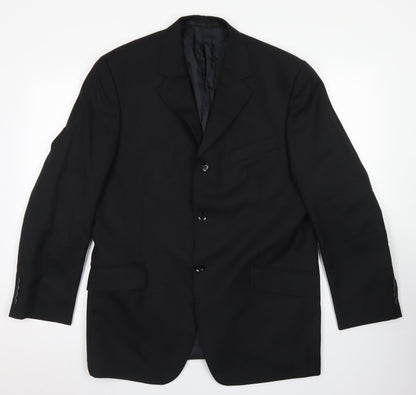 Remus Uomo Mens Black  Polyester Jacket Blazer Size 42