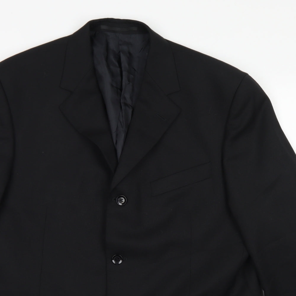 REMUS Mens Black  Polyester Jacket Blazer Size 42
