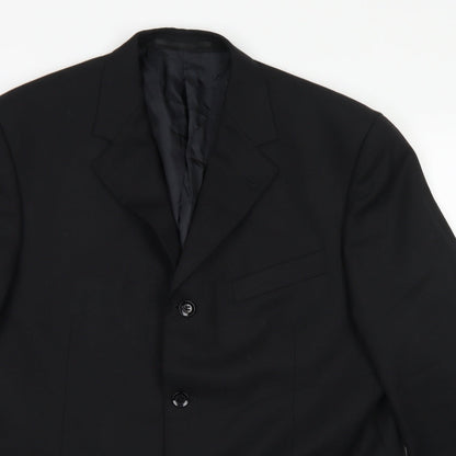 Remus Uomo Mens Black  Polyester Jacket Blazer Size 42