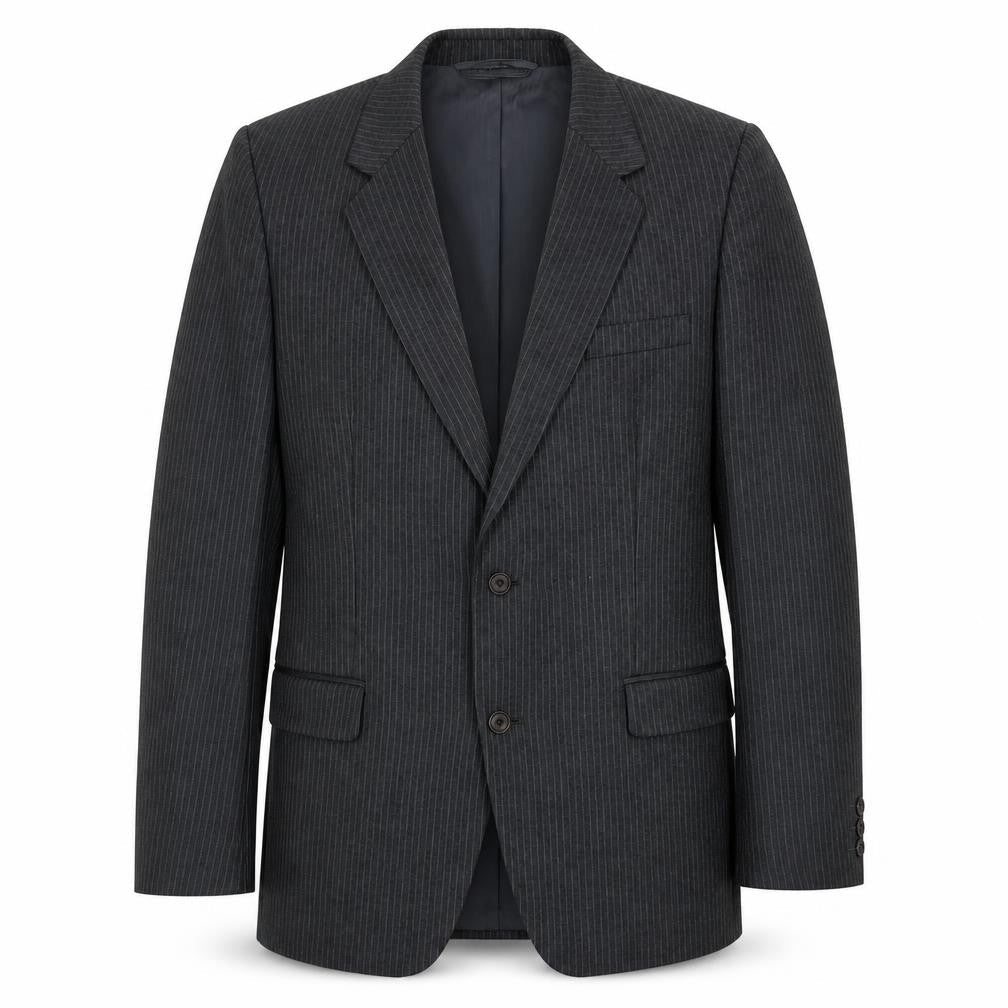 Anthony Loretto Mens Grey Striped Wool Jacket Blazer Size 40