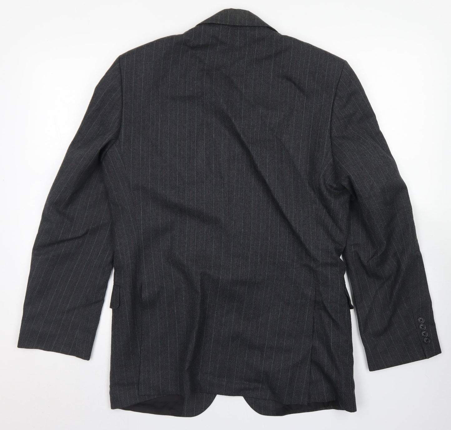 St Michael Mens Grey Striped Wool Jacket Blazer Size 38
